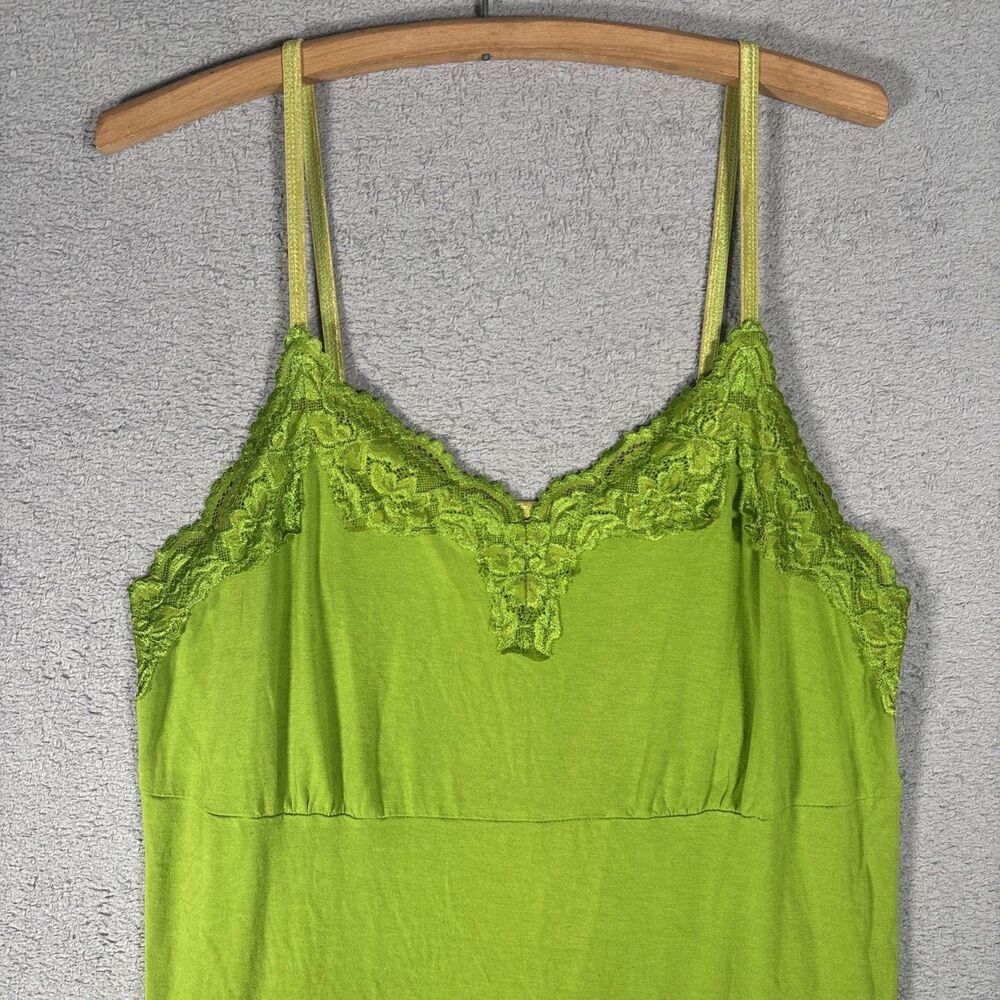Lane Bryant Babydoll Top Size 18/20 Moss Green Lace Detail Y2K Inspired Ditsy - Picture 2 of 11